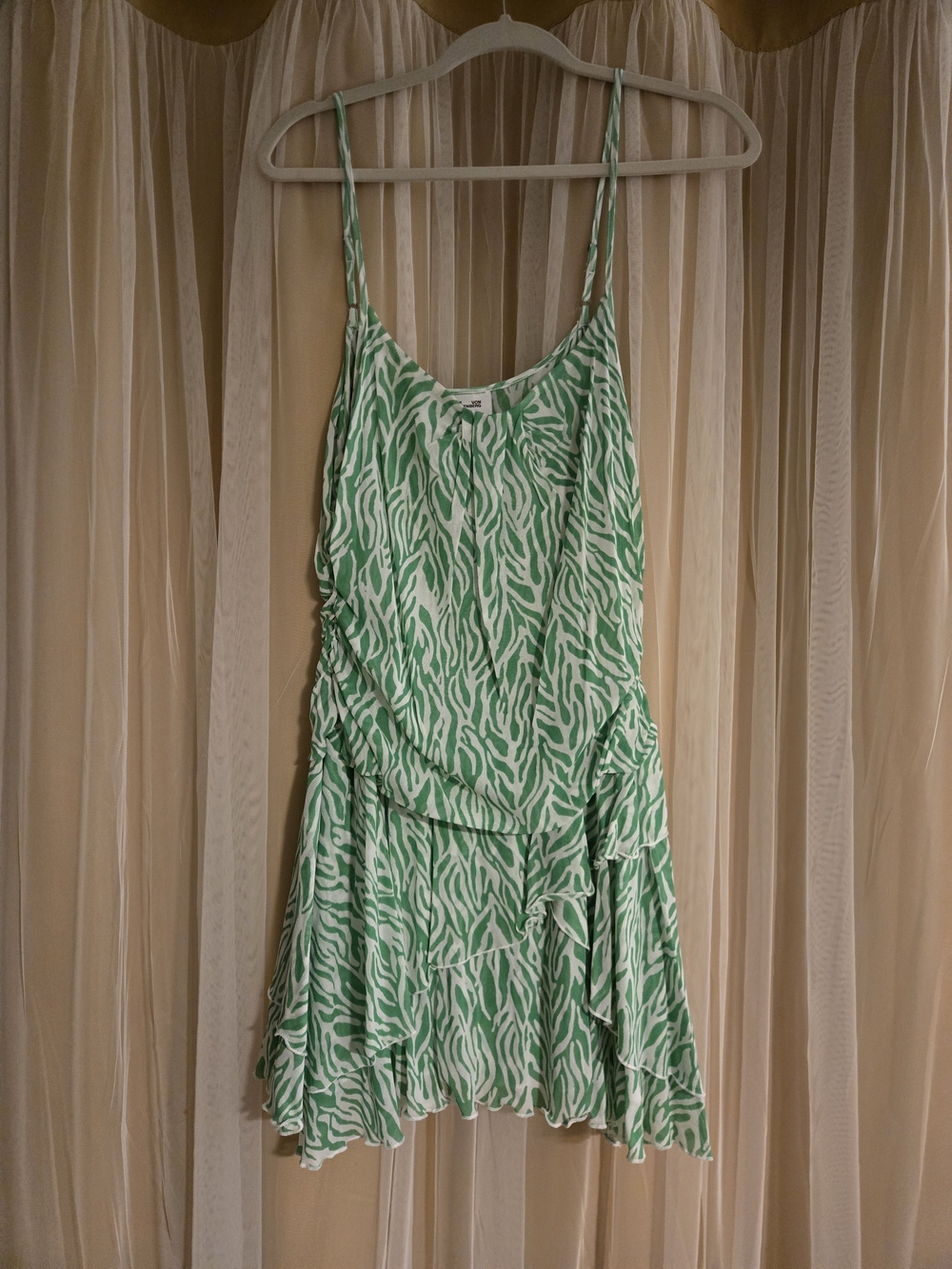 Diane Von Furstenberg for Target Green Zebra-Print Mini Slip Dress